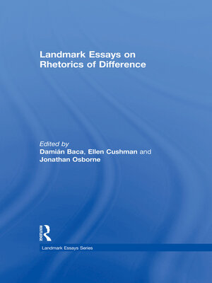cover image of Landmark Essays on Rhetorics of Difference
